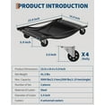 thumbnail image 4 of BouPower Set of 4 Car Wheel Dolly, 10000 LBS Heavy-Duty Carbon Steel Vehicle Moving Dolly with Brakes, Tire Wheel Mover for Cars, Trucks, Trailers, Motorcycles and Boats, 4 of 6