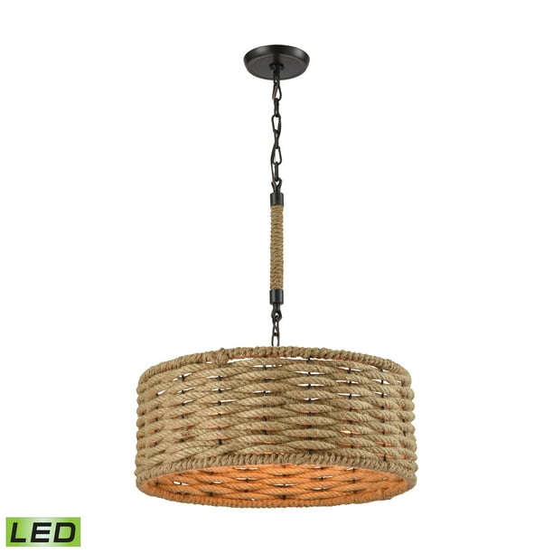 Rope Wrapped Shade Includes Led Bulbs, Rope Wrapped Orb Chandelier