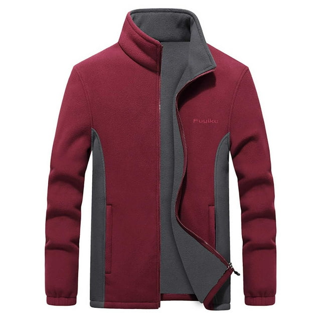 uikmnh Winter Coats For Men,Men Double Fleece Jacket with Extra Size and Extra Thick Fleece Jacket,Size M