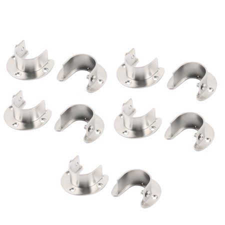 Uxcell Stainless Steel Clothes Closet Rod Bracket Flange Support