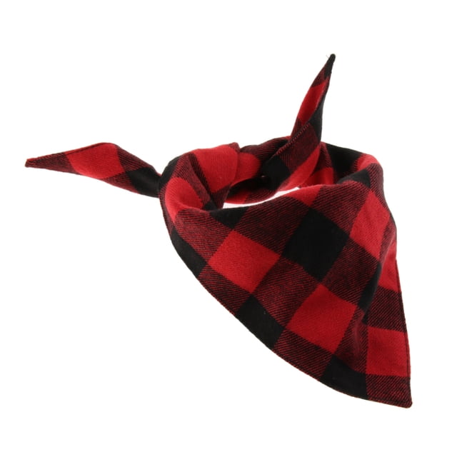 Perro Gato Collor Plaid Tipo Bufanda Saliva Decorativa Toalla Rojo Negro S Sunnimix Cuello del gato del perro del animal doméstico