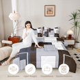 thumbnail image 3 of Homewish Dark Brown Block Full Size Comforter Sets,Contemporary Artwork Bedding Comforter Set,Black Reversible,3pcs,1 Comforter and 2 Pillowcases, 3 of 7
