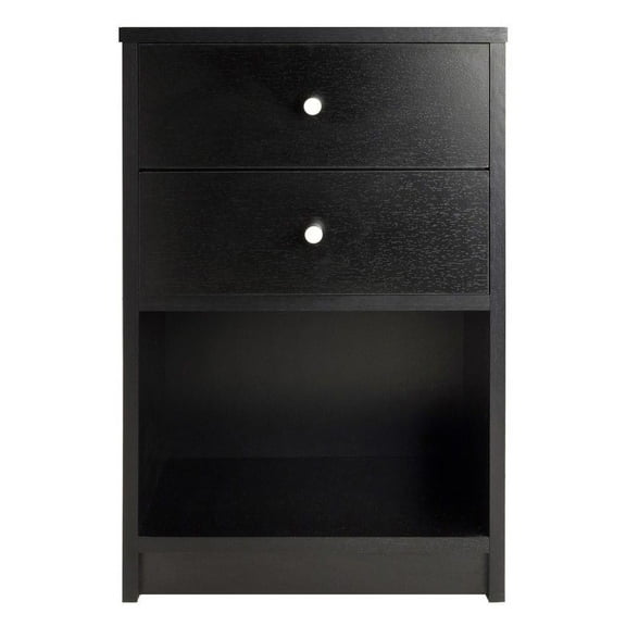 Sptwo Black 2 Drawers End Table Bedside Nightstand Bedroom Storage Cabinet Night Stand