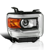 Spec-D Tuning Right Passenger Side Chrome Projector Headlight Compatible with 2014-2018 GMC Sierra 1500 2500 3500 / Denali / SLE / SLT, Headlamp Assembly
