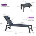 thumbnail image 2 of PURPLE LEAF Patio Lounger Set of 3 – Outdoor Chaise Lounge Chairs with Reclining Back, Aluminum Frame, Wheels, Side Table & Cushions – Perfect for Pool, Garden, or Backyard Relaxation，Navy Blue, 2 of 9