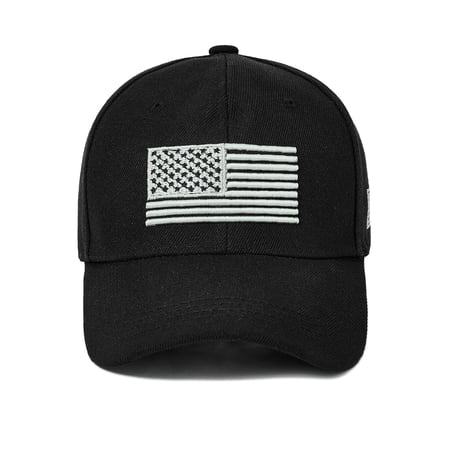 American Trends Baseball Cap for Men USA Flag Embroidered Baseball Hat Adjustable Golf Hat UV Protection Black