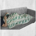 thumbnail image 5 of Chevron Soft Flannel Fleece Blanket, Chevron Herringbone Pattern Springtime Freshness Classic Stripe Art, Cozy Plush for Indoor and Outdoor Use, 60" x 80", Sea Green Eggshell White, by Ambesonne, 5 of 5