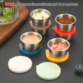 thumbnail image 2 of Shoreew 6Pcs Sauce Cups with Easy Open Colorful Lids Leak-Proof 40ml Salad Dressing Containers Stainless Steel Snack Cups, 2 of 7