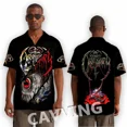 thumbnail image 4 of CAVVING-camisas informales de manga corta para hombre y mujer, camisas transpirables, sueltas, con estampado 3D de banda obituaria, a la moda, 4 of 5