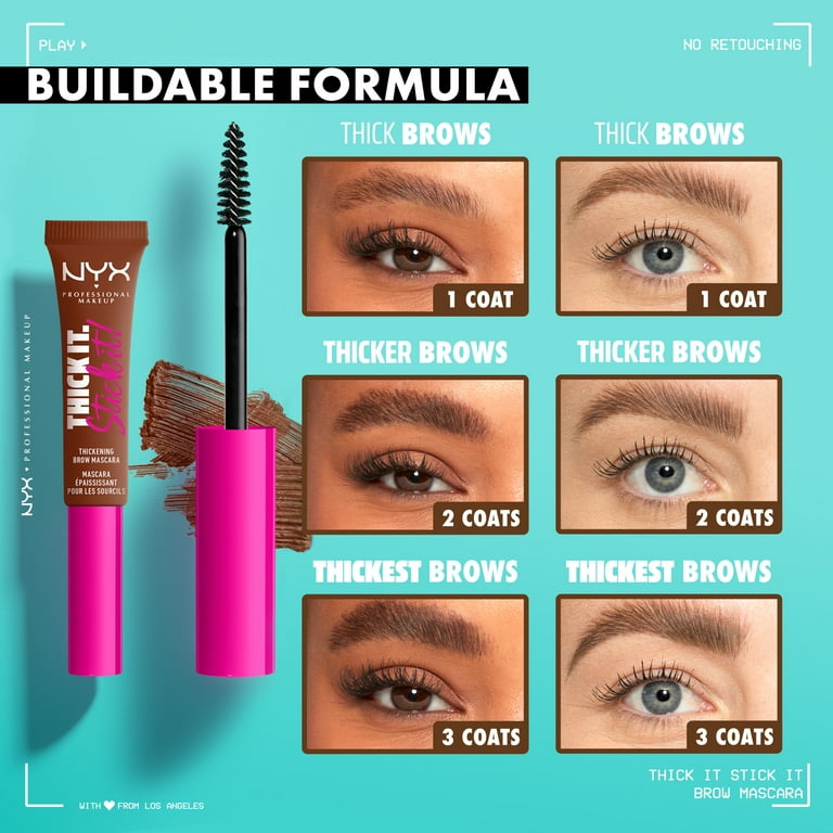 NYX Professional Makeup Thick It Stick It Brow Gel, Brunette photo 4