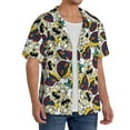 thumbnail image 3 of Salouo Happy Skeleton Pattern Cuban Collar Shirts for Men Button-Down Shirt Men's Short Sleeve Shirts Hawaiian Shirts Casual Shirts -4X-Large, 3 of 6