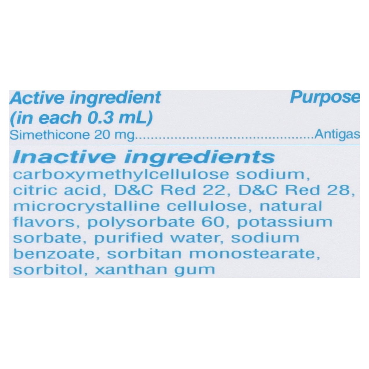 mylicon ingredients