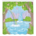 thumbnail image 3 of Ambesonne Feminine Shower Curtain, Rainbow Butterflies, 69"Wx70"L, Green and Blue, 3 of 3
