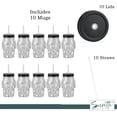 thumbnail image 2 of Servette Home Skull Mason Jar Glass 20 Ounce Mug with Lid and Straw Set of 10 Iridescent Cups, 2 of 7
