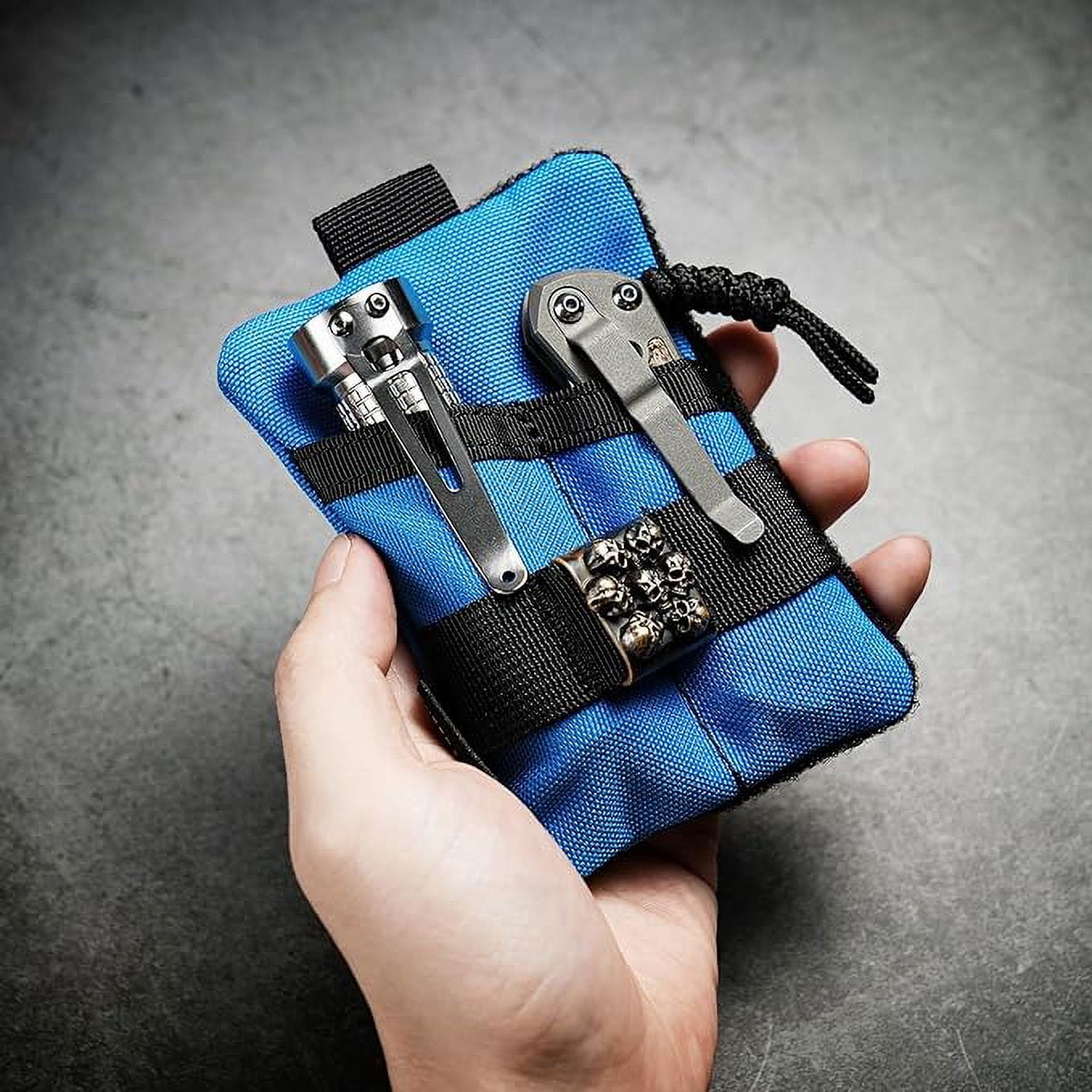 VIPERADE VE15 Small EDC Pouch, Pocket Organizer, EDC Pocket Pouch with DIY Patches Area, EDC Pocket Organizer Wallet for Cards, Small Tool Pouch for EDC Gears