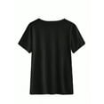 thumbnail image 2 of Fleurs en Forme de Cœur Bleues Haut de la Saint-Valentin Design Créatif T-Shirts Imprimés Mode Femme Mignon Décontracté Col Rond Manches Courtes Printemps et Été, 2 of 6