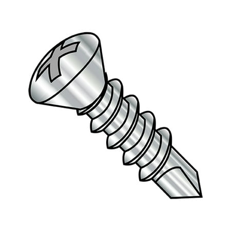 

8-18X1 Phillips Oval Self Drilling Screw Full Thread 18-8 Stainless Steel (Pack Qty 3 500) BC-0816KPO188