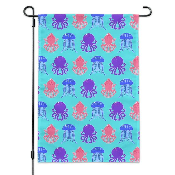Cute Jellyfish Octopus Squid Tentacles Pattern Garden Yard Flag Walmart Com Walmart Com