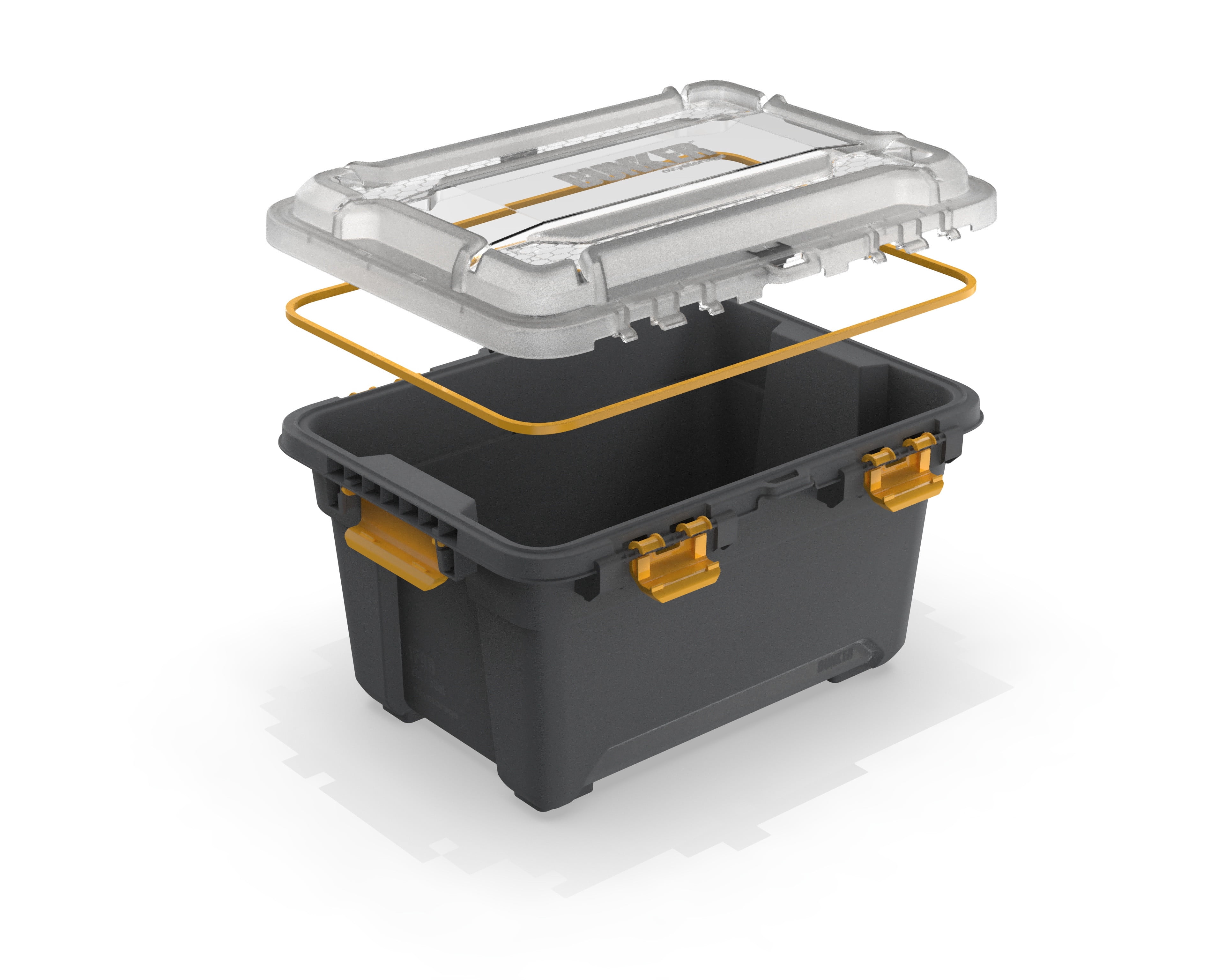 Ezy Storage 5.28 Gallon Small Gasket Tote, IP68 WaterProof Plastic Storage Bin with Lid, Gasket Seal and Durable Latches, Gray