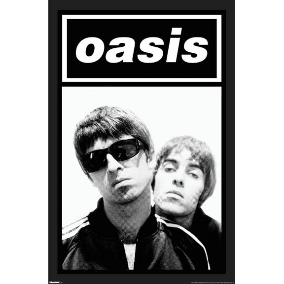Oasis - Black and White Wall Poster, 22.375" x 34"