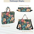 thumbnail image 6 of Plants Flowers Cactus Corduroy Tote Bag Handbag Large Messenger Bag Shoulder Crossbody Zipper Bag Purse, 6 of 8