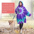 thumbnail image 4 of Purple Blue Tie Dye Spiral Pattern Wearable Oversized Blanket,Wearable Blanket Hoodie for Adults,Cozy Hooded Blankets with Super Pockets,Super Warm Fuzzy Pullover for Women & Men, 4 of 6