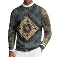 thumbnail image 2 of CharmCyan Men’s Crewneck Sweater Long Sleeve Pullover with Geometric Diamond Print Casual Regular Fit Knitwear Top Dark Blue L, 2 of 2