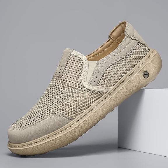 Men's Breathable Mesh Slip-On Loafers, Lightweight Casual Walking Shoes