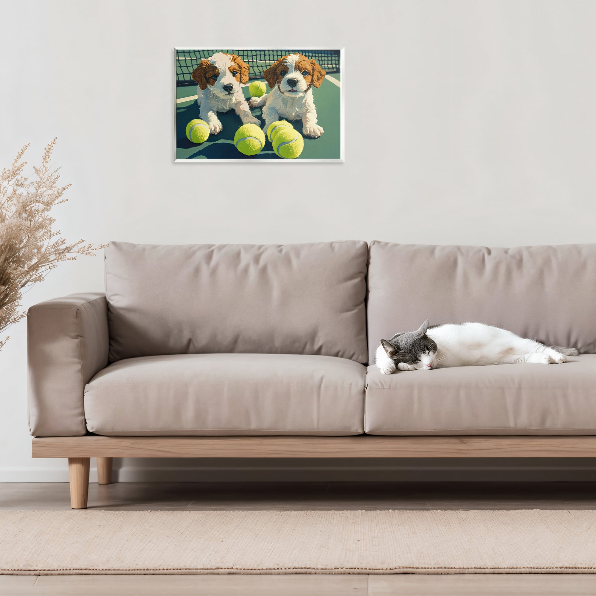 Stupell Industries Playful Puppies with Tennis Balls Wall Plaque Art, design by Imagine It Images