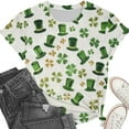 thumbnail image 3 of yievot St Patricks Day Women Shamrock Graphic Casual T-Shirt Short Sleeve Crewneck Tee Tops Plus Size, 3 of 5
