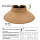 thumbnail image 5 of Viseras plegables de paja para mujer, sombreros de sol de ala ancha con protección solar, sombrero de playa ajustable en topless (caqui) Sailing Electrónica, 5 of 6