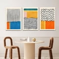 thumbnail image 5 of Midcentury Modern Framed Wall Art for Living Room Set of 3 Mid Century Modern Abstract Canvas Painting Print Boho Color Blocks Home Decor Colorful Minimalist Pictures for Bedroom 12"x16"x3, 5 of 6