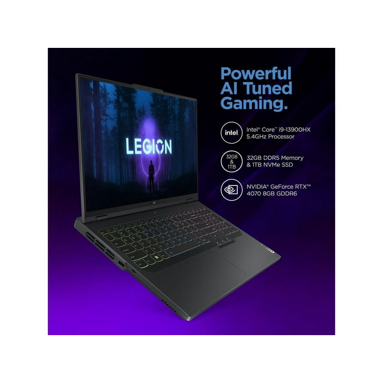 Lenovo Legion Pro 7 16IRX8H - 16.0 240 Hz IPS - Intel Core i9 13th Gen  13900HX (2.20GHz) - NVIDIA GeForce RTX 4090 Laptop GPU - 32 GB DDR5 - 1 TB  PCIe SSD - Windows 11 Home 64-bit - Gaming Laptop (82 