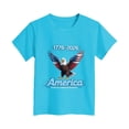 thumbnail image 4 of PEASKJP Girls Patriotic Shirt Kid 4th of July T-Shirts Boys Girls American Flag Shirt Patriotic Top Short Sleeve Tees,Size 7-8 Years, 4 of 4