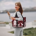 thumbnail image 5 of Honeii Christmas Buffalo Plaid Print Hand Travel Bag,Travel Duffle Bag, Waterproof Weekender Bag,Carry On Tote Bags,Weekender Tote Bag,for Weekend and Business Travel, 5 of 7