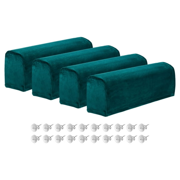 4Pcs Stretch Armchair Covers,  Polyester Arm Chair Slipcovers, Dark Green