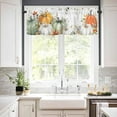 thumbnail image 5 of Fall Valance for Windows Thanksgiving Curtains Valances Green Orange Pumpkin Valance Window Treatments Autumn Eucalyptus Leaves Short Curtains for Kitchen Living Room Bedroom Holiday Decor 54x18, 5 of 6