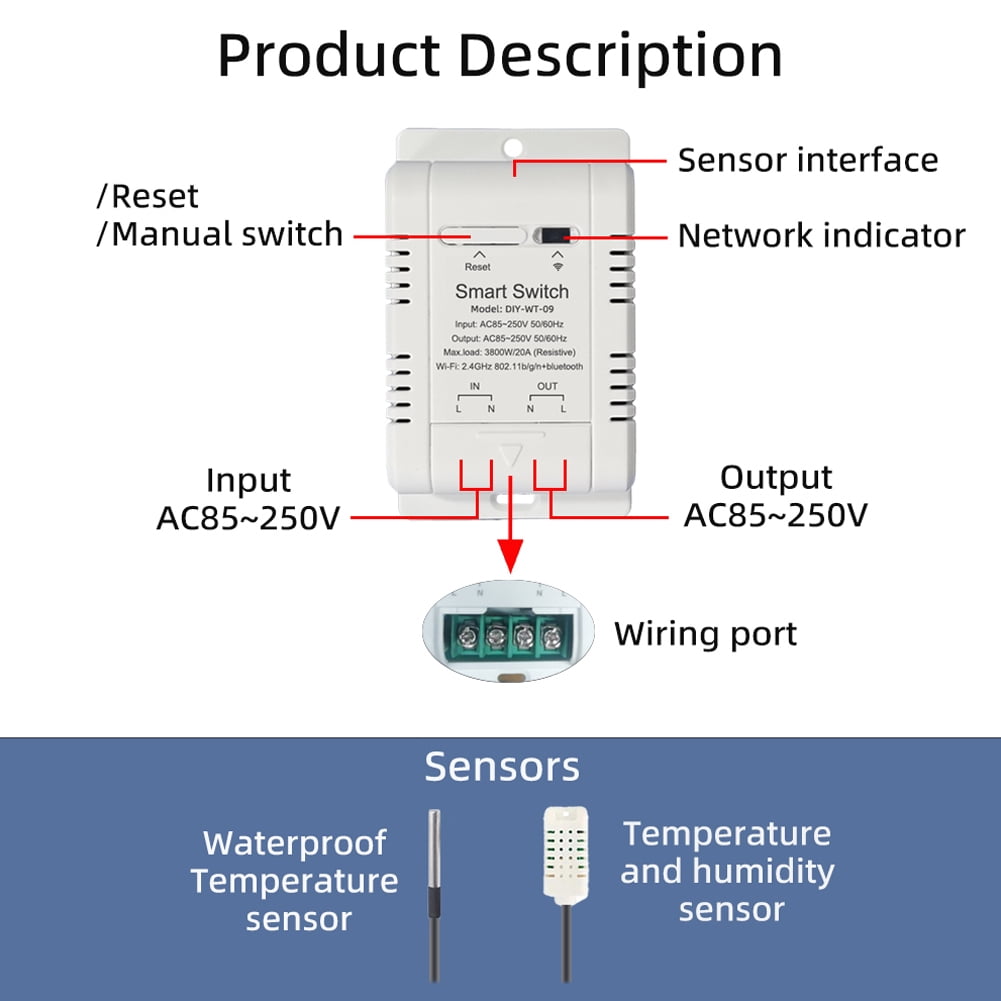 Temperature Switch,With Data Statistics App With Data Function Compatible With Compatible With And Wifi Temperature Switch Ifttt Scenarios Function Temperature Switch App With And Voice