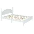 thumbnail image 5 of Harper & Bright Designs Retro Platform Bed Frame Queen Size Wood Platform Bed with Headboard, White, 5 of 9