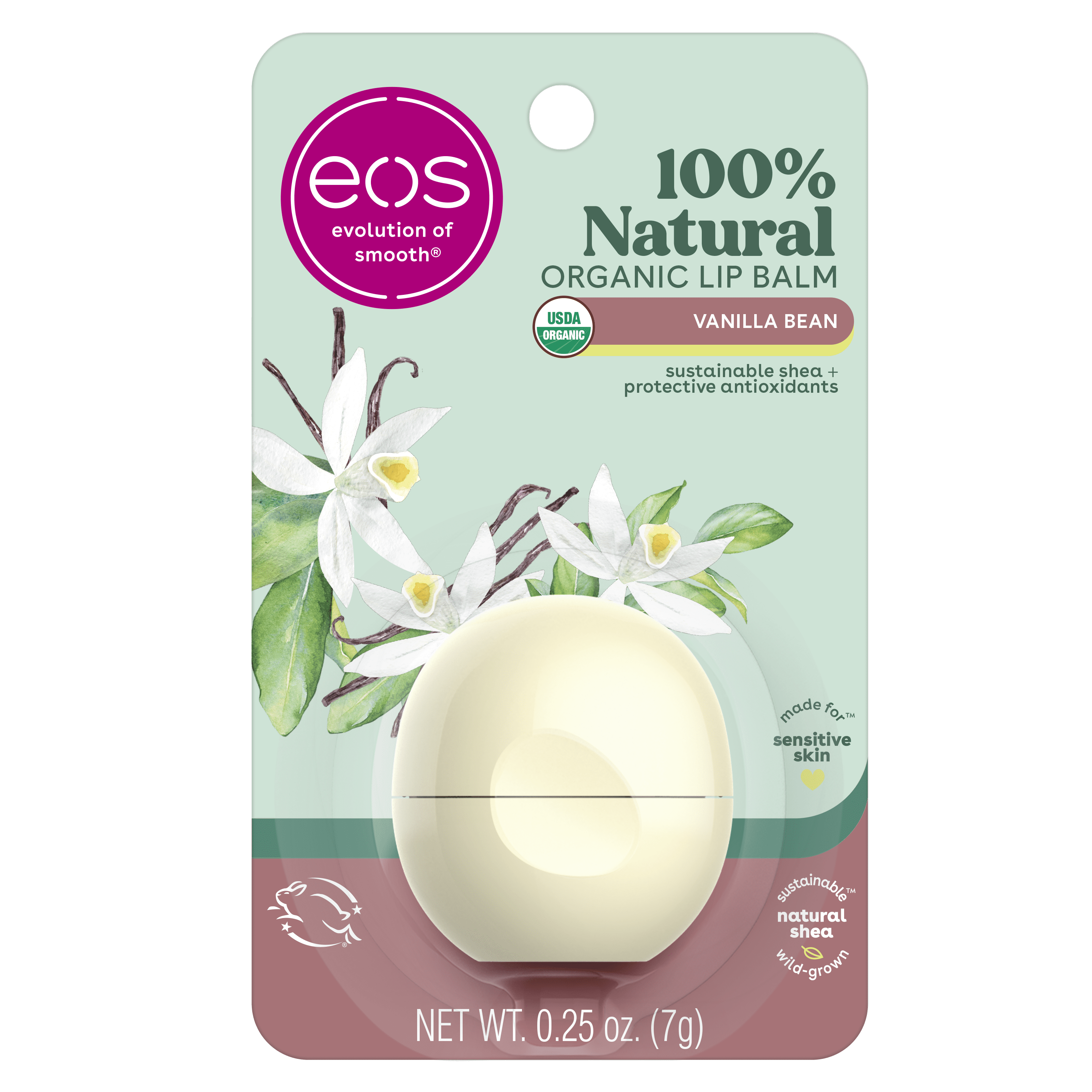 eos 100% Natural & Organic Lip Balm Sphere - Vanilla | 0.25 oz