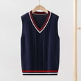 thumbnail image 2 of lnmuld Sweaters for Teens Classic V Neck School Sweater Vest for Girls Knit Cardigan for Big Kids and Teens Comfortable Academic Style Pullover Size:11-12 Years, 2 of 5