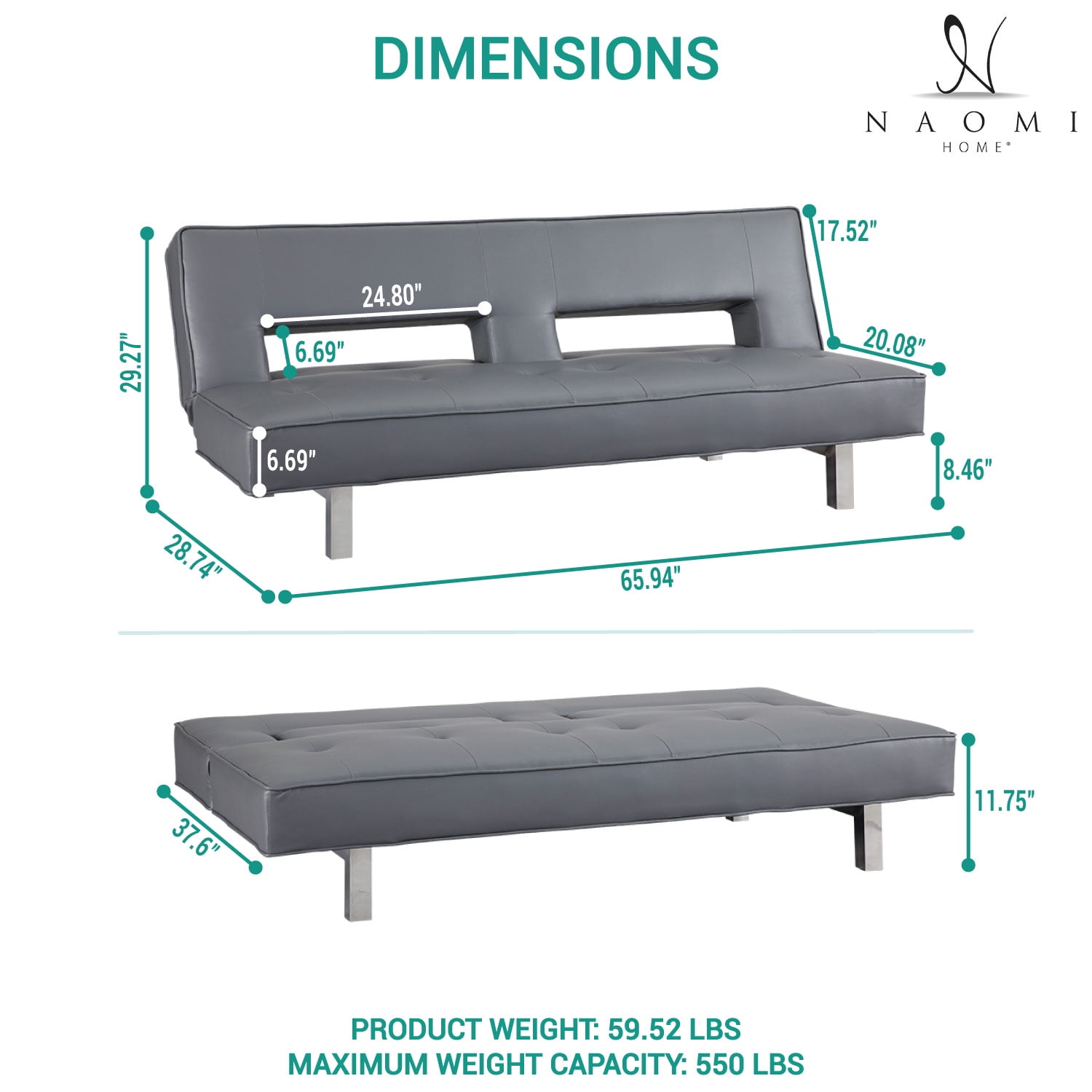 Astrid futon sofa sale by naomi home