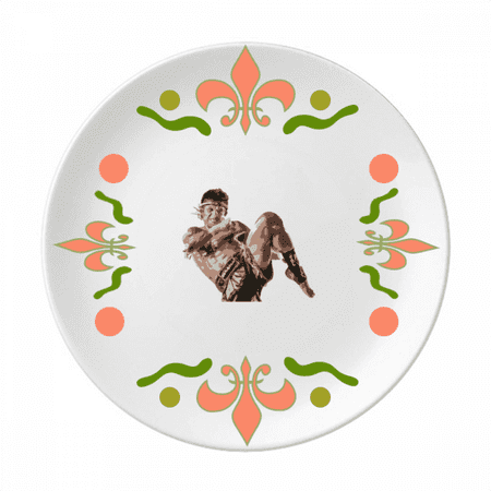 

Live Muay Thai Martial Arts Competition Flower Ceramics Plate Tableware Dinner Dish