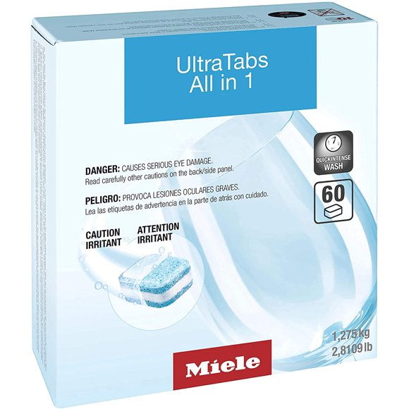 Miele UltraTabs HyClean Dishwasher Tablets, Biogradeable Packaging, Phosphate-Free, Pack of 60 Tablets 12738130