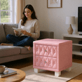 thumbnail image 5 of Homy Casa Elegant 2-Drawer Accent Cabinet for Living Room Sofa Side Storage, Pink, 5 of 8