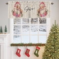 thumbnail image 4 of Valances for Windows Santa Claus Pink Snowflake Rod Pocket Short Curtain for bathroom living room bedroom Poinsettia Flower Retro Linen 1 Panel 42x12in, 4 of 7
