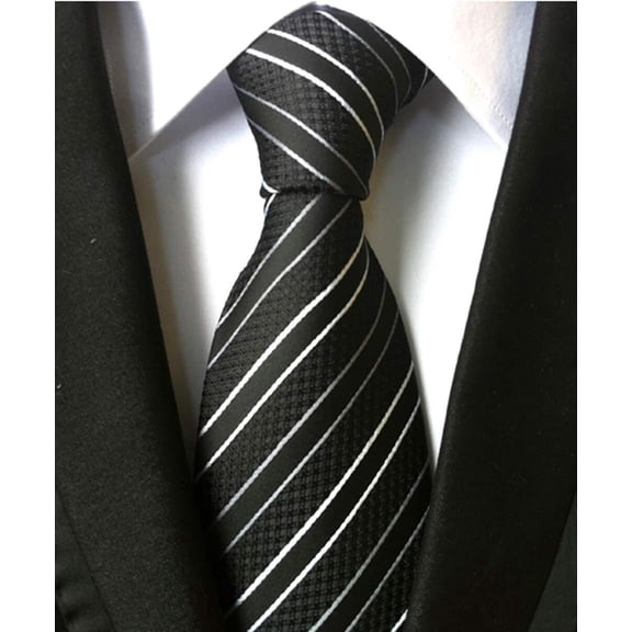 2 Pack Men's Striped Woven Neckties, Formal Daily Tie, American Flag Red Blue White