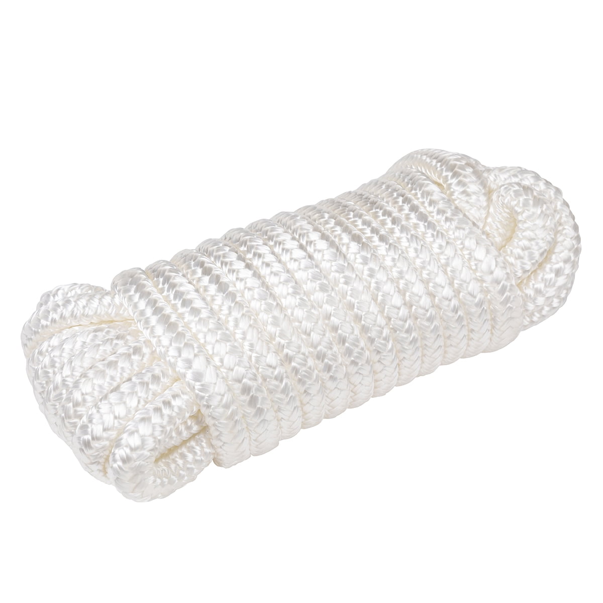 (2 pack) Ozark Trail Double-Braided Nylon Marine Dock Line 3/8 in x 25 ft, Spliced Eye, 550 lb Load
