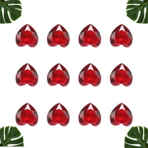 FELTECHELECTR 10Pcs Heart Shaped Glass Ornament Red Valentine's Day Glass Decoration Wedding Home Decor