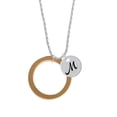 thumbnail image 2 of Delight Jewelry Acrylic 1 1/2" Ring Goldtone Silvertone Script Initial Disc - M - Charm Necklace, 20"+3", 2 of 4